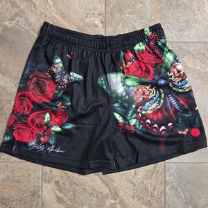 Ethika‎ Butterfly Roses Floral Mens XL Shorts Boxer Briefs Mesh Black
